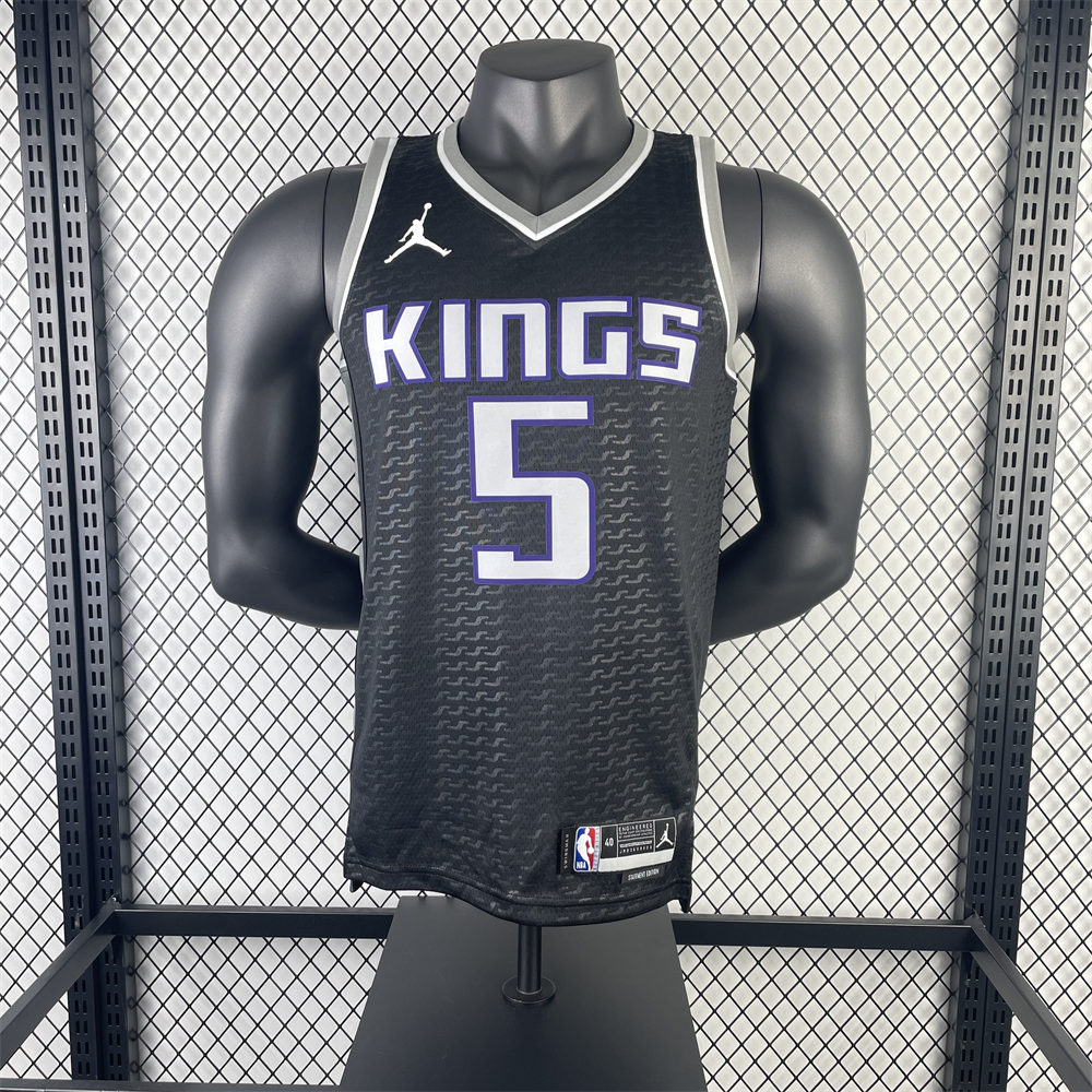 NBA Scaramento Kings V-Neck Black jersey FOX#5 S-XXL