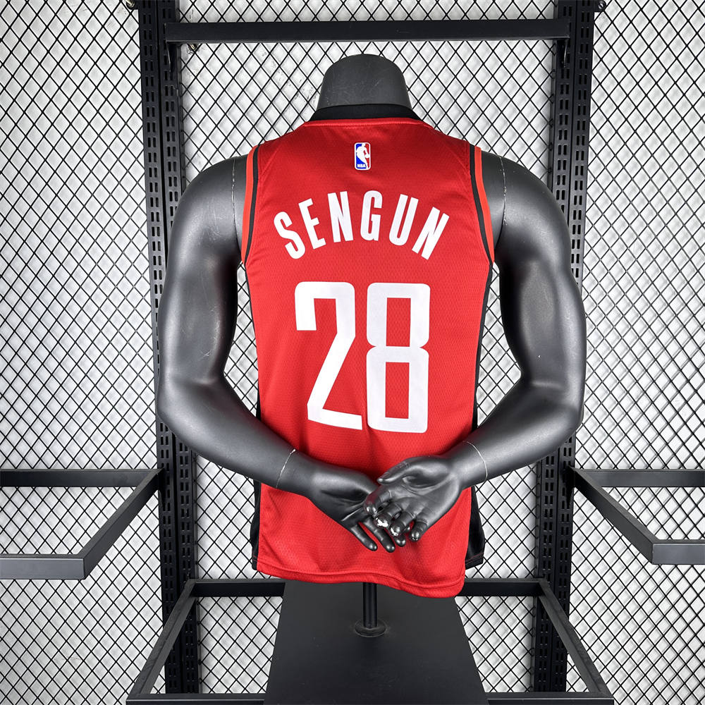 NBA Houston Rockets V-Neck Red Jersey SENGUN#28 S-XXL
