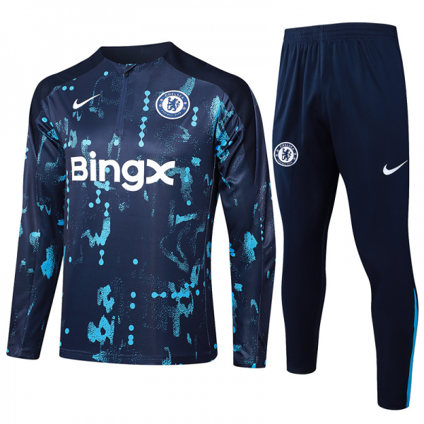 24/25 Chelsea Royal blue Long-sleeved half-pull training kit Football team kit