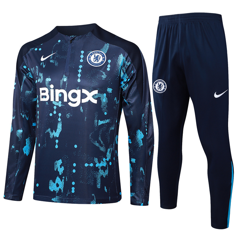 24/25 Chelsea Royal blue Long-sleeved half-pull training kit Football team kit