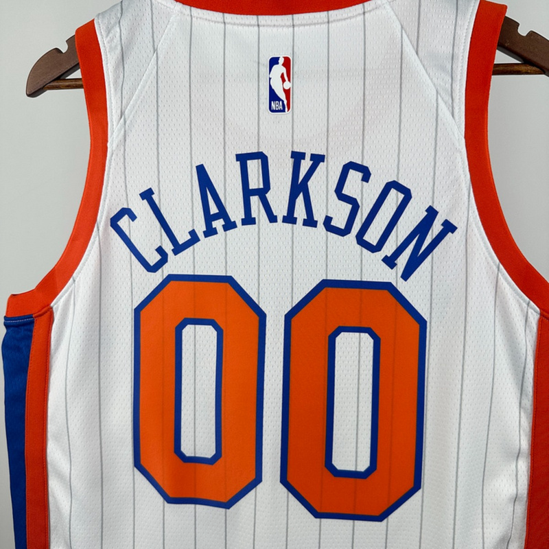 NBA New York Knicks 24/25 City Edition Round Neck White jersey CLARKSON#00 S-XXL