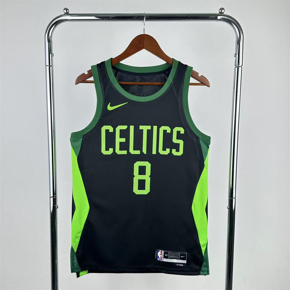 NBA Boston Celtics 24/25 City Edition Round Neck Black Jersey PORZINGIS#8 S-XXL