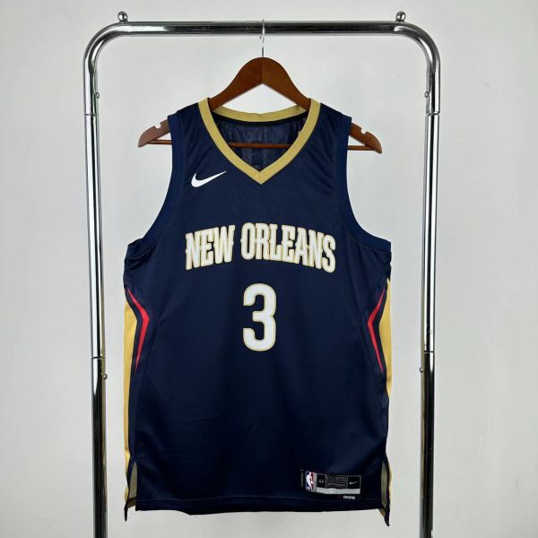 NBA New Orleans Pelicans 2023 V-Neck Dark Blue jersey POOLE#3