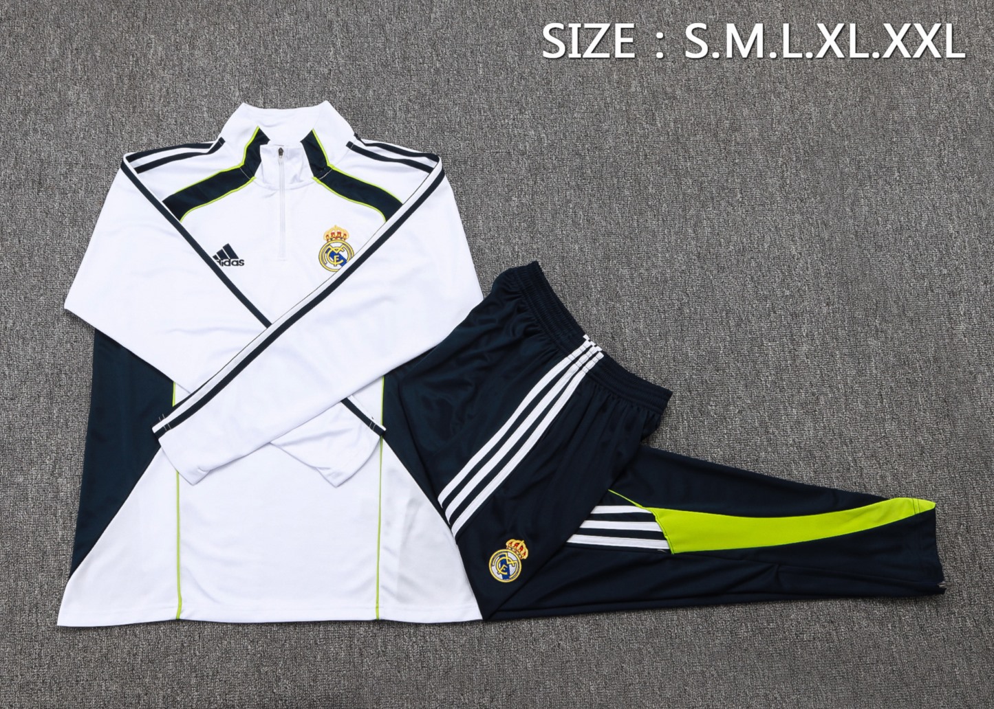 202526 Real Madrid white Long-sleeved half-pull training kit Football team kit