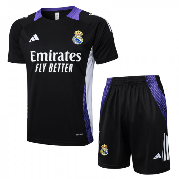 24/25 Real Madrid Black Training Set Shirt and Shorts