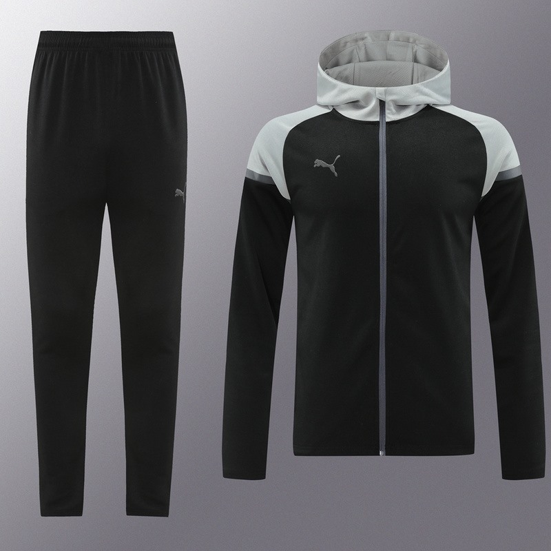 2024 Puma Black Hoodie Jacket Kit Set Football Team Shirt Sports Fashion