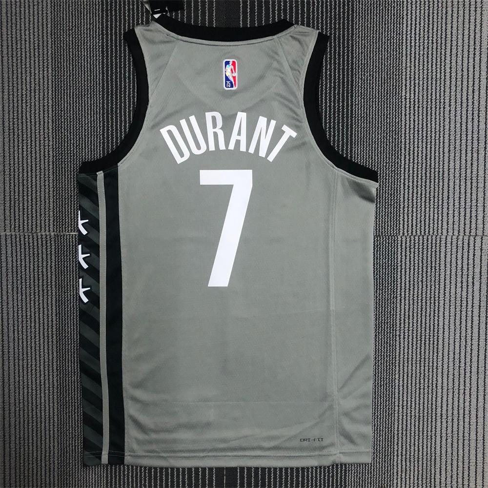 NBA Brooklyn Nets V-neck Grey 75th Anniversary JORDAN Edition DURANT#7 Jersey S-XXL