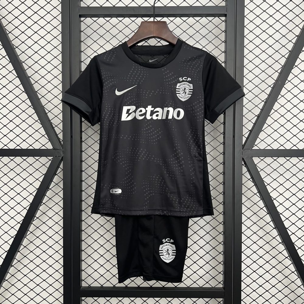 2025/26 Sporting Lisbon Special Edition Black jersey kids Kits size: 16-28