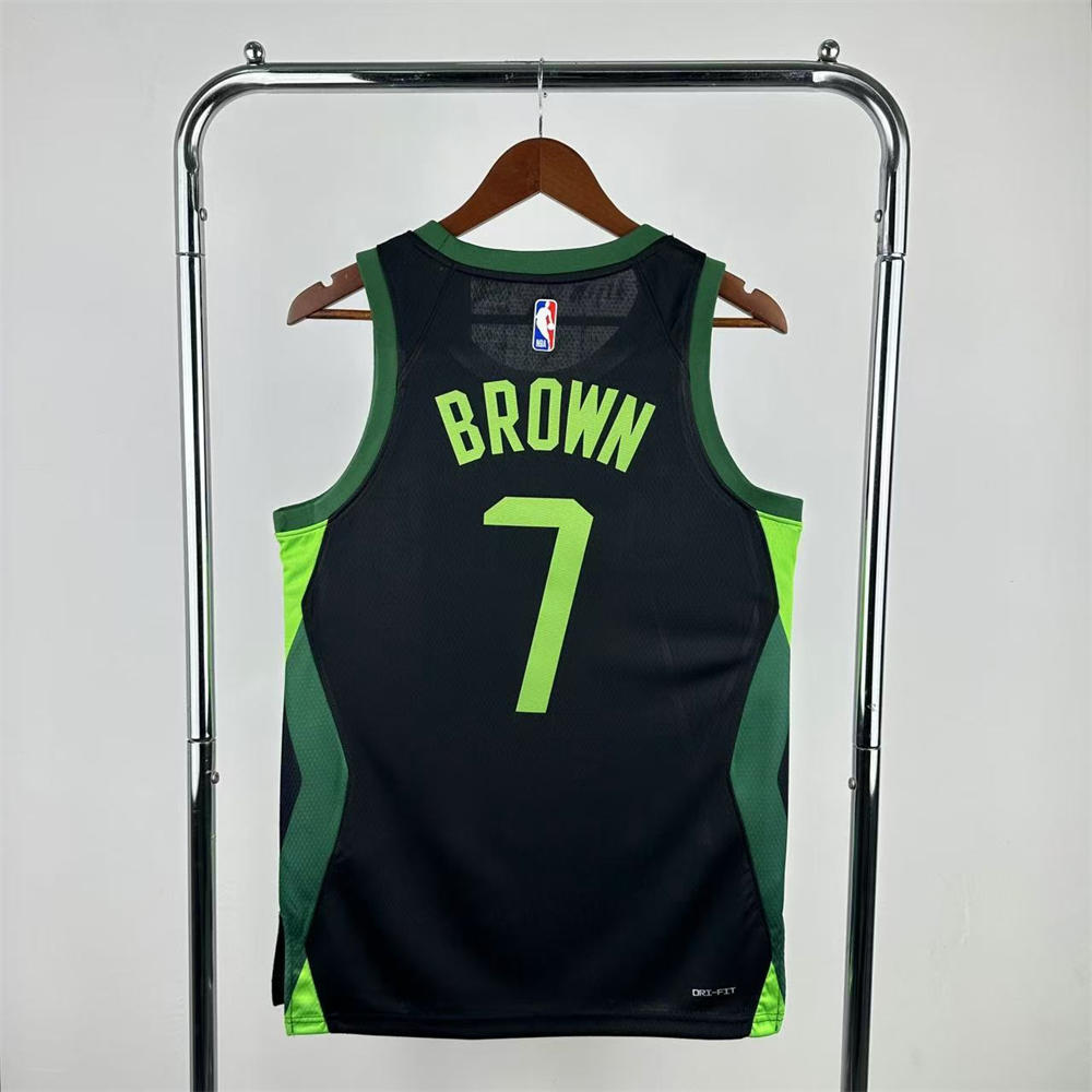 NBA Boston Celtics 24/25 City Edition Round Neck Black Jersey BROWN#7 S-XXL
