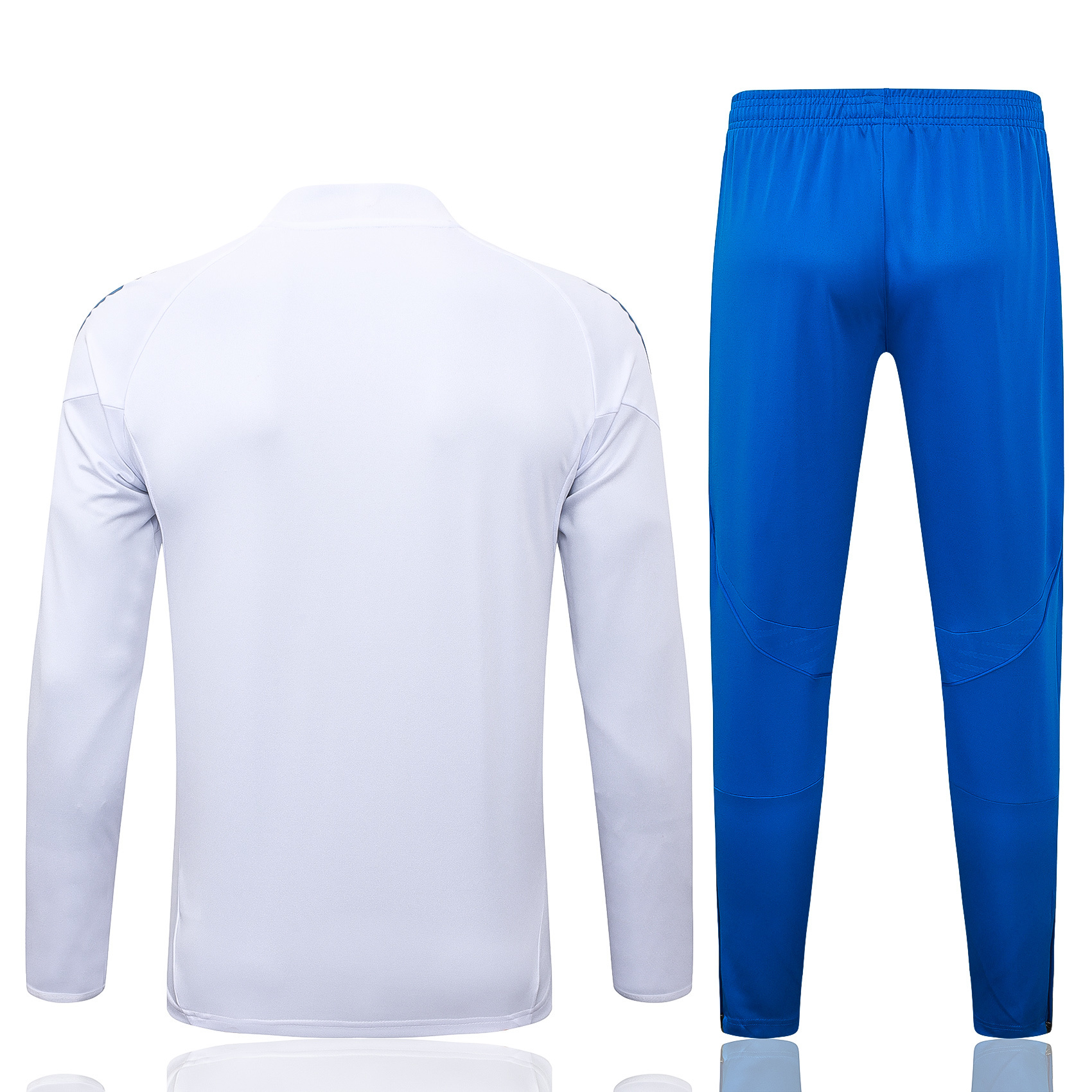202526 Real Madrid white-blue Long-sleeved half-pull training kit Football team kit