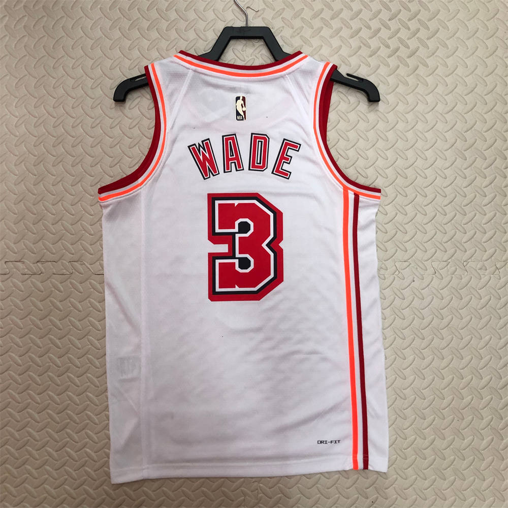 NBA Miami Hearts V-Neck White Jersey WADE#3 S-XXL