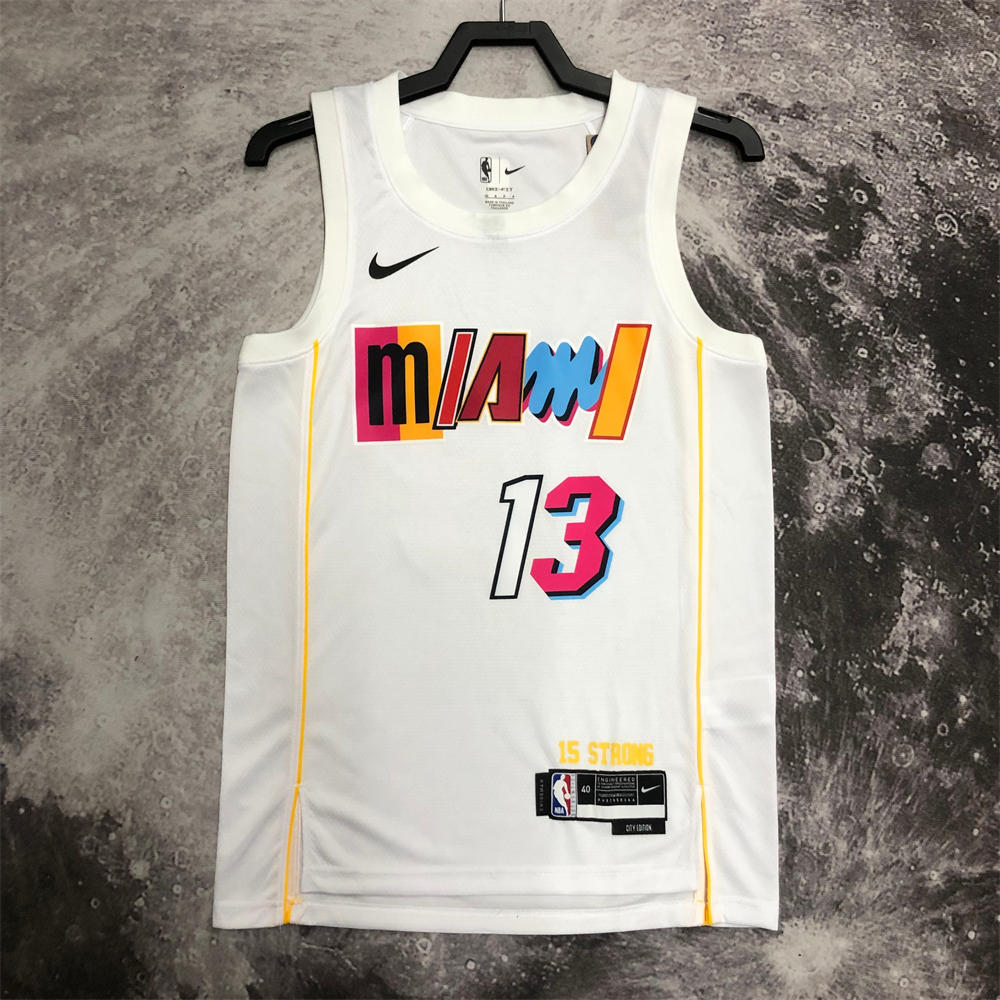 NBA Miami Hearts Round Neck City Edition White Jersey ADEBAYO#13 S-XXL