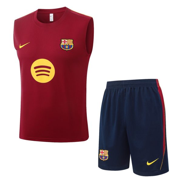 2026 Barcelona Maroon Training Set Shirt and Shorts
