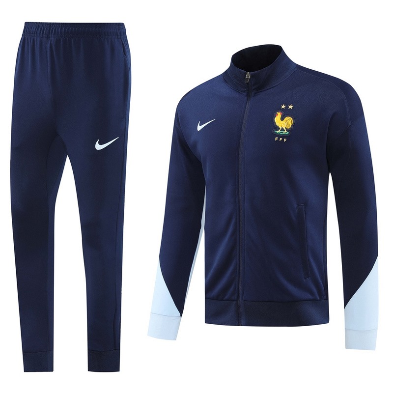 2024  France Royal Blue Jacket Training Suit Set Football Team Shirt Sports Fashion