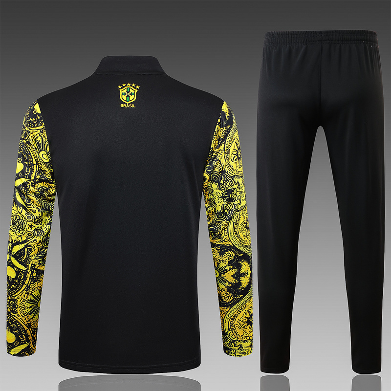 24/25 Brazil Yellow Long-sleeved half-pull training kit Football team kit