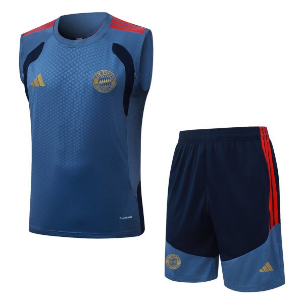 2026 Bayern Munich Mid Blue Training Set Shirt andShorts