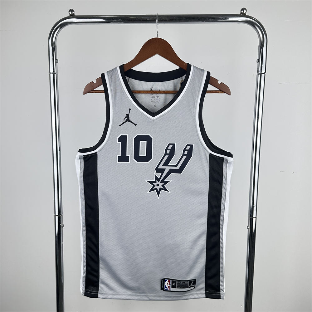 NBA San Antonio Spurs 2021 V-Neck Grey jersey SOCHAN#10 S-XXL