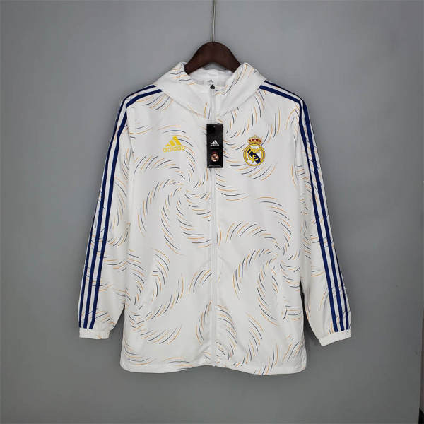 21/22 Windbreaker Real Madrid White Sport Unifom jersey Sport Unifom