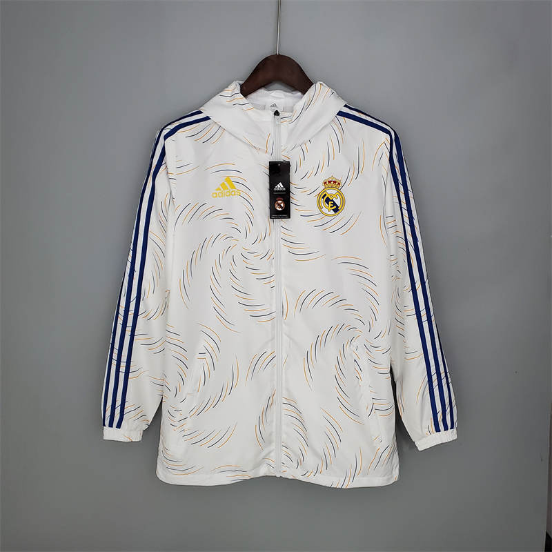 21/22 Windbreaker Real Madrid White Sport Unifom jersey Sport Unifom