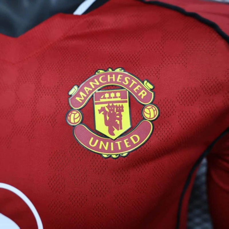 2025/26 Manchester United Home Long Sleeve Jersey Player Version