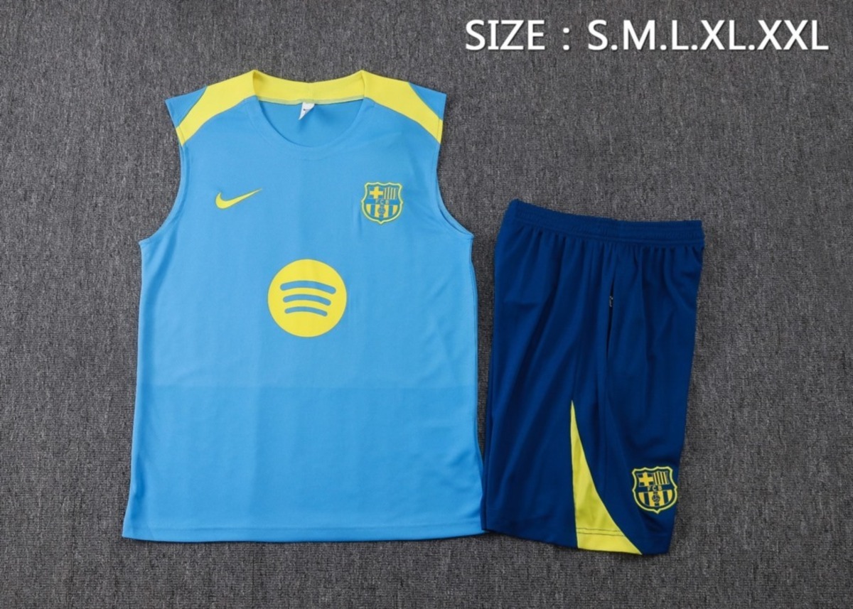 2026 Barcelona Light blue Training Set Shirt and Shorts
