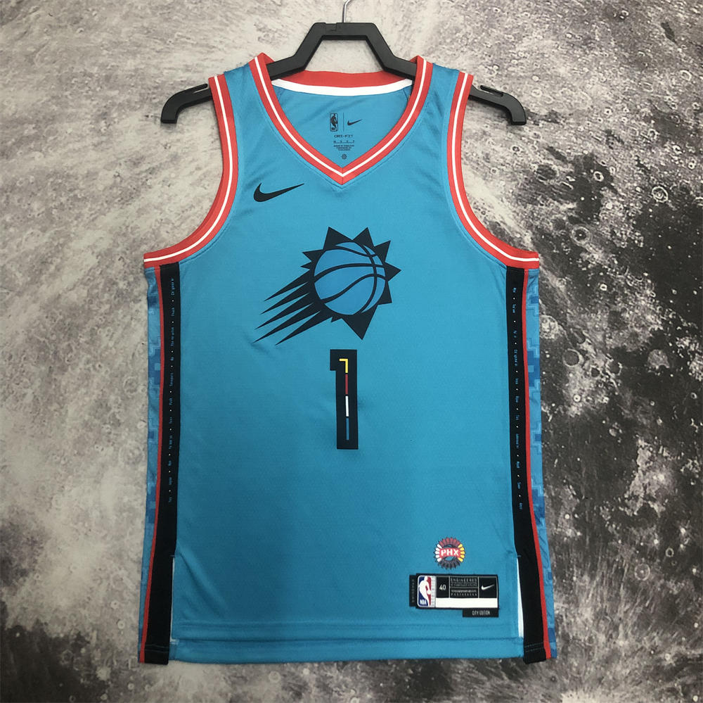 NBA Phoenix Suns V-Neck City Edition Blue jersey BOOKER#1 S-XXL