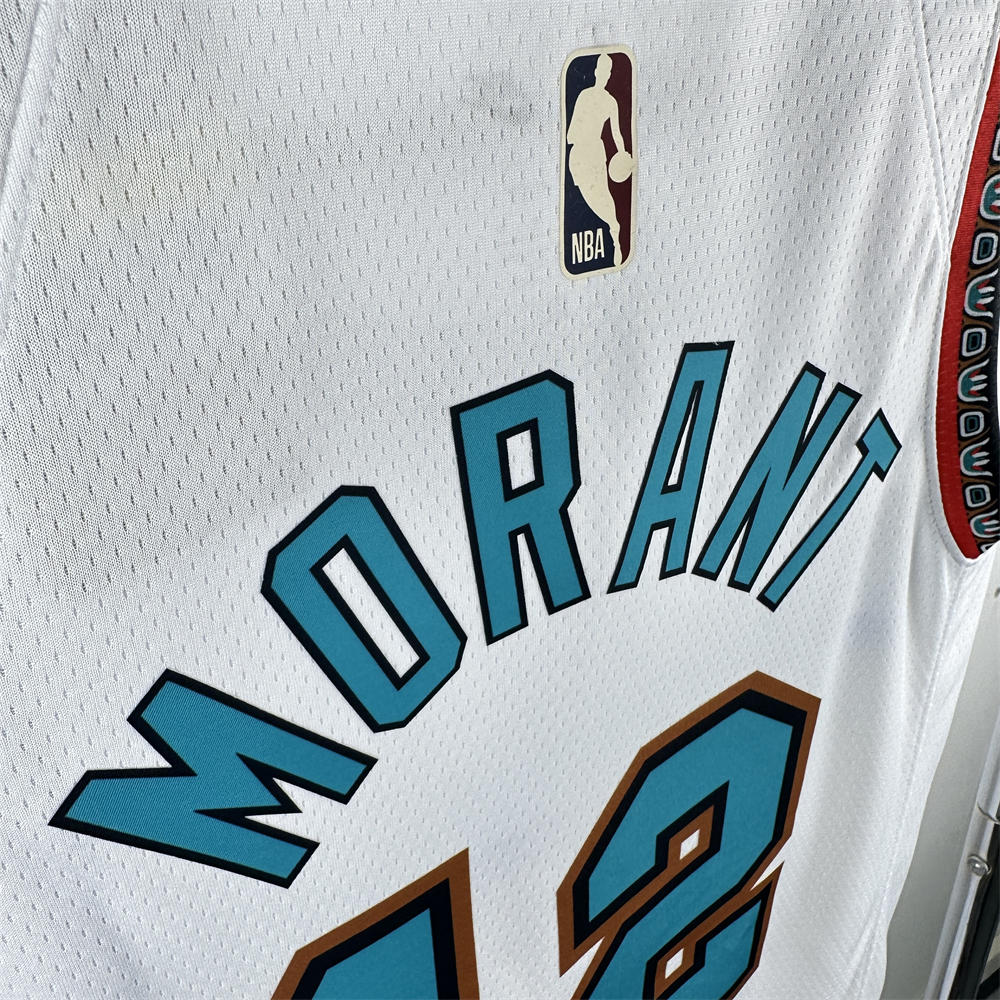 NBA Memphis Grizzies 24/25 Retro White jersey MORANT#12 S-XXL