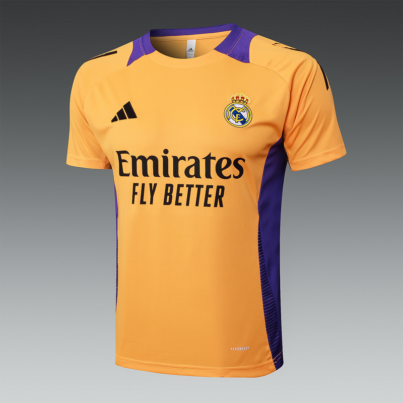 24/25 Real Madrid Orange Black Training Set Shirt and Shorts