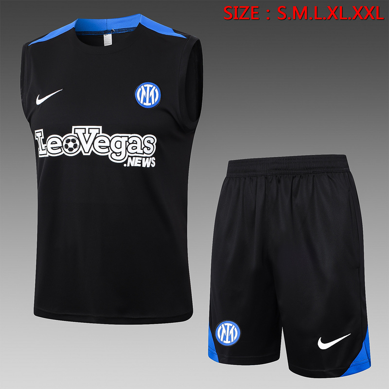 24/25 Inter Milan Black Training Set Shirt and Shorts