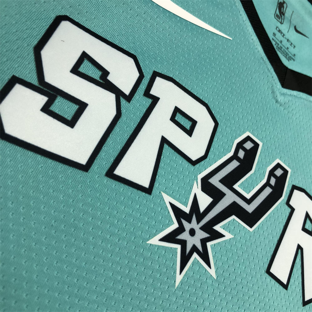 NBA San Antonio Spurs V-Neck Cyan jersey DUNCAN#21 S-XXL
