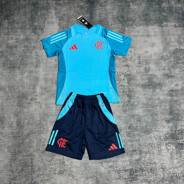2025/26 Flamengo Training Light Blue jersey kids Kits size: 16-28