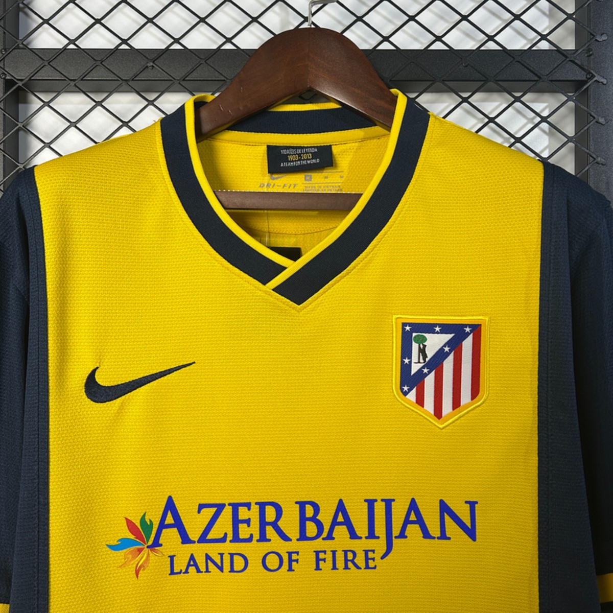 Retro Atletico Madrid 2013/14 Away Yellow jersey Fan Version