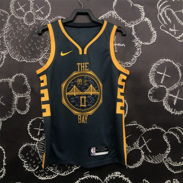 NBA Golden State Warriors V-Neck Black Jersey S-XXL