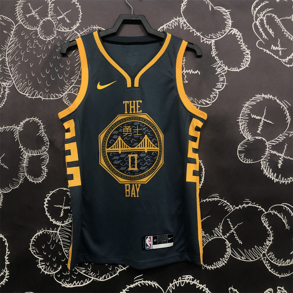 NBA Golden State Warriors V-Neck Black Jersey S-XXL