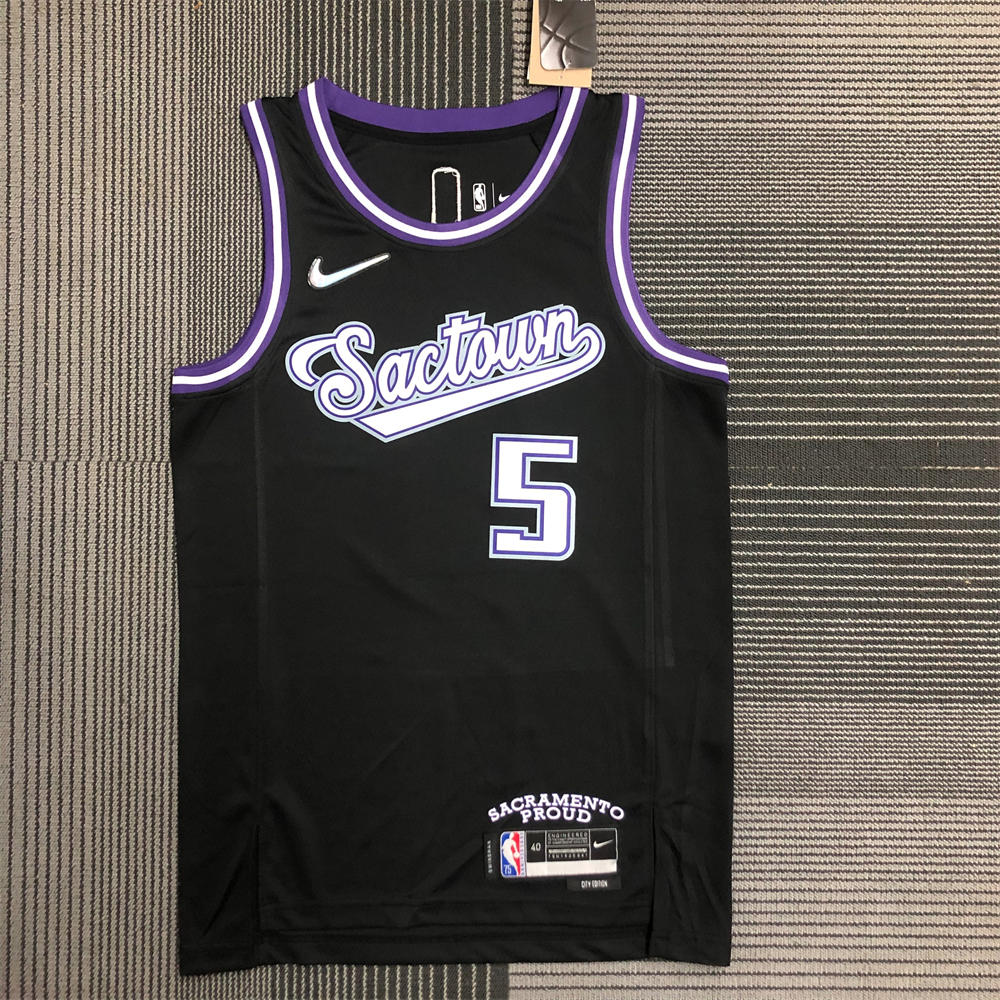NBA Scaramento Kings Round Neck White 75th Anniversary jersey FOX#5 S-XXL