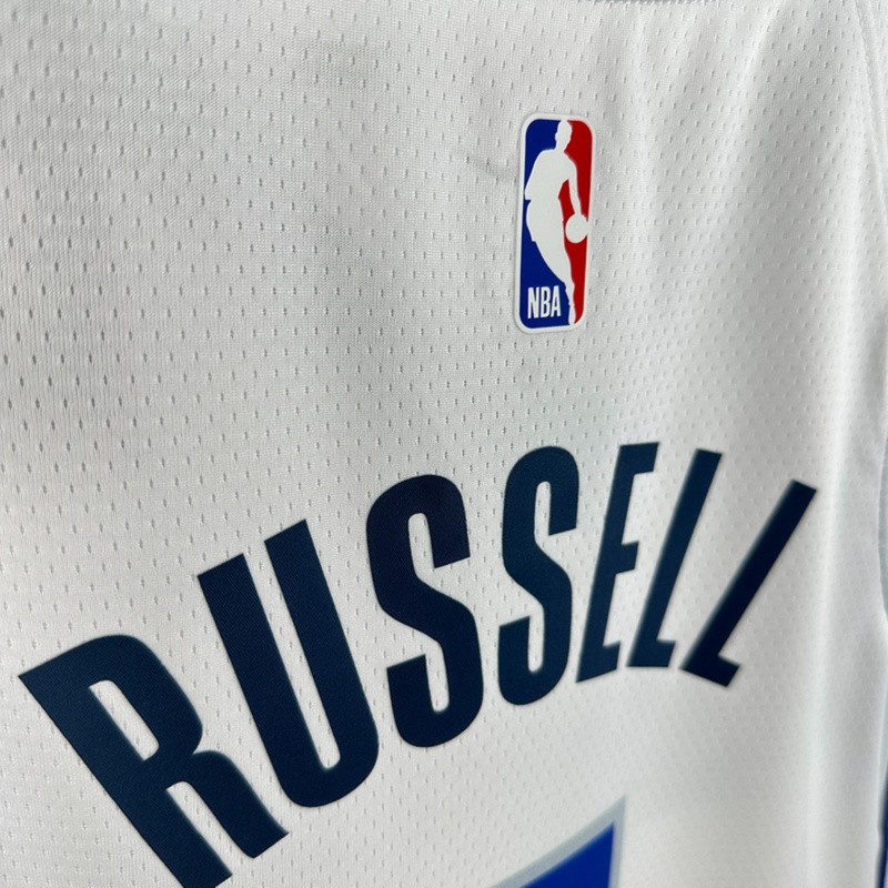 NBA Dallas Mavericks V-Neck White Jersey RUSSELL#5 S-XXL