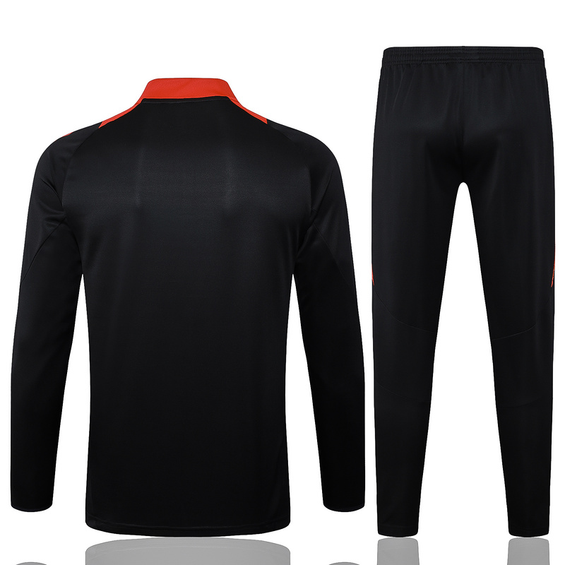 24/25 Internacional Black Long-sleeved half-pull training kit Football team kit