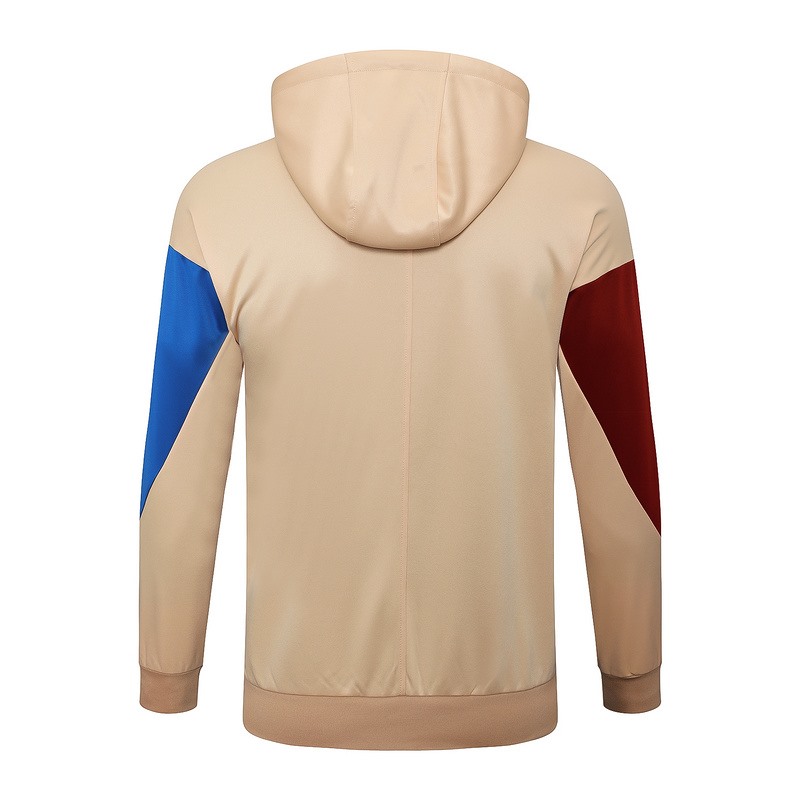 2024 Barcelona khaki Hoodie Jacket Kit Set Football Team Shirt Sports Fashion
