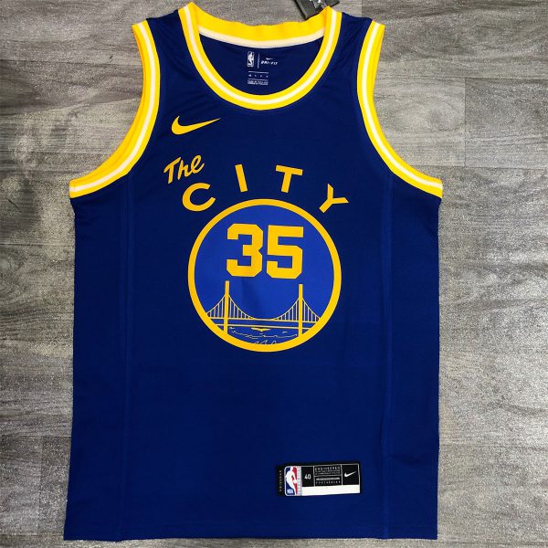 NBA Golden State Warriors Round neck Blue Jersey DURANT#35 S-XXL