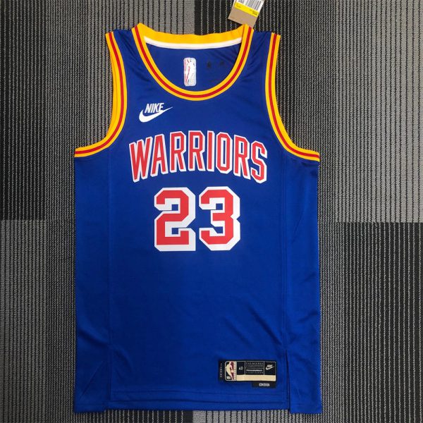 NBA Golden State Warriors Round Neck Blue Jersey GREEN#23 S-XXL