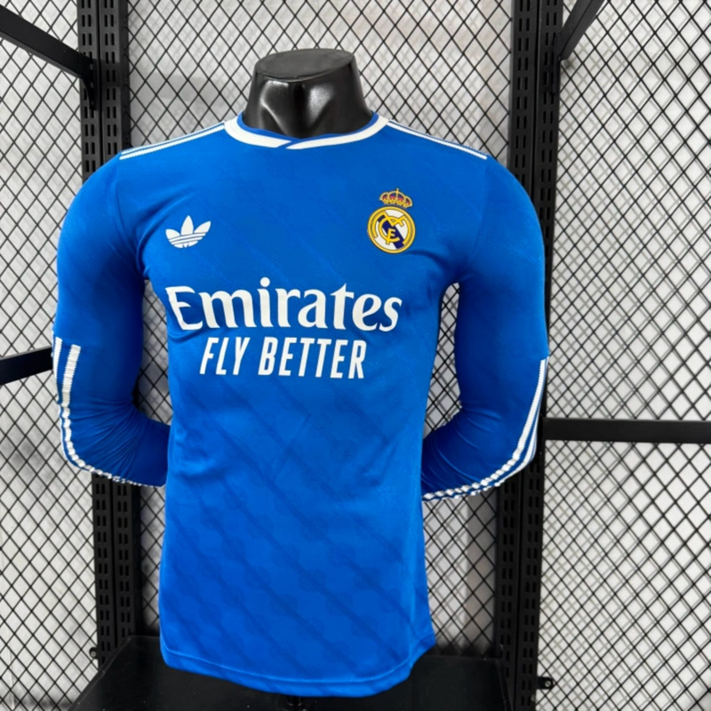 2025/26 Real Madrid Second Away Long Sleeve Jersey Player Version