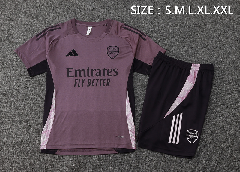 24/25 Arsenal Grey purple Training Set Shirt and Shorts
