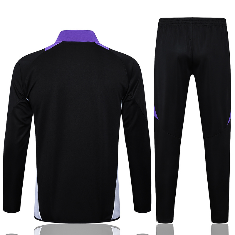 2024/25 Real Madrid Black Jacket Training Suit Set Football Team Shirt Sports Fashion