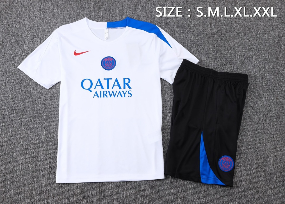 2026 PSG White Training Set Shirt and Shorts