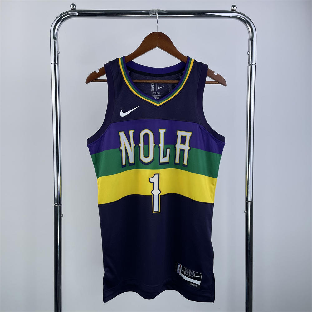 NBA New Orleans Pelicans V-Neck Black jersey WILLIAMSON#14 S-XXL