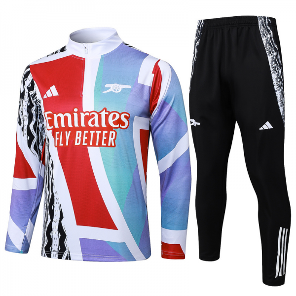 24/25 Arsenal Red white green Long-sleeved half-pull training kit Football team kit