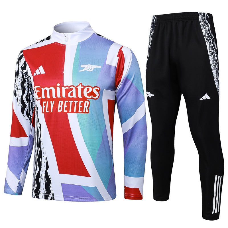 24/25 Arsenal Red white green Long-sleeved half-pull training kit Football team kit