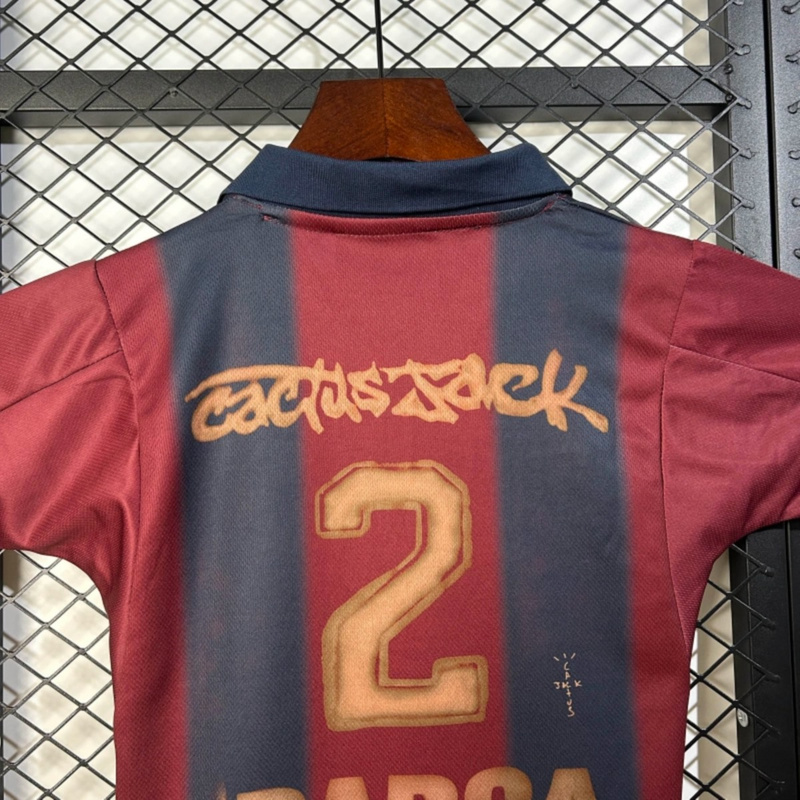 2025/26 Barcelona Barça x Travis Scott jersey kids Kits size: 16-28