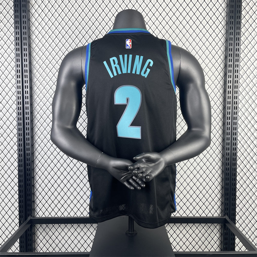 NBA Dallas Mavericks V-Neck Black Jersey IRVING#2 S-XXL