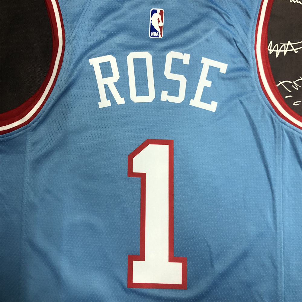 NBA Chicago Bulls Round Neck Blue Jersey ROSE#1 S-XXL